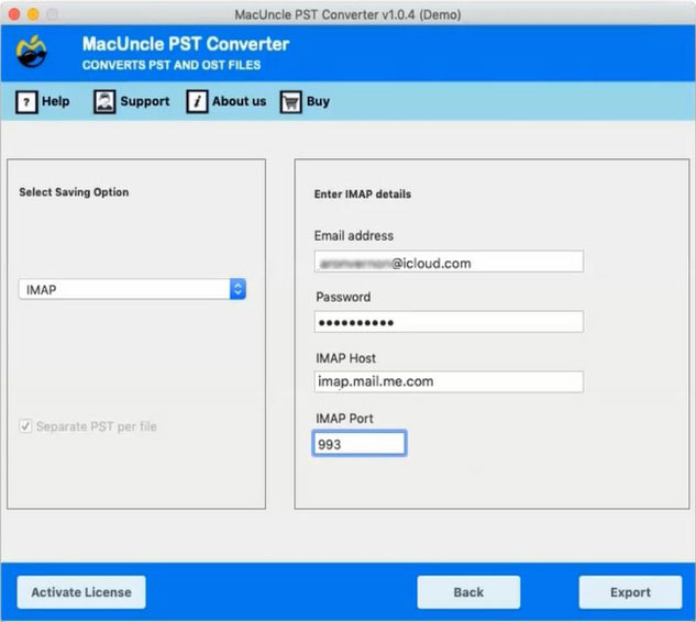 Enter Mac Mail Account details