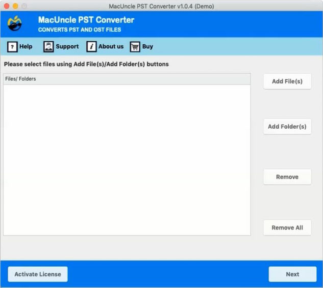 Start the tool to Open PST files in Thunderbird on Mac 