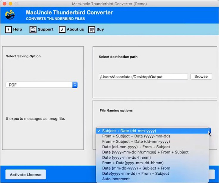 Choose the PDF format to print multiple thunderbird emails