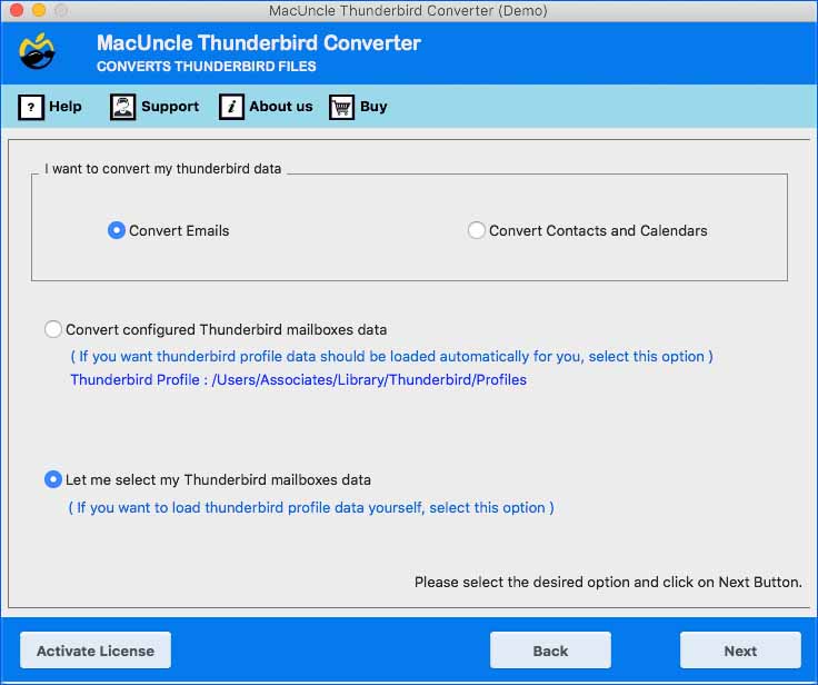 Start the application to print multiple thunderbird emails