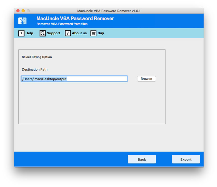 Browse a location to save resutlant file