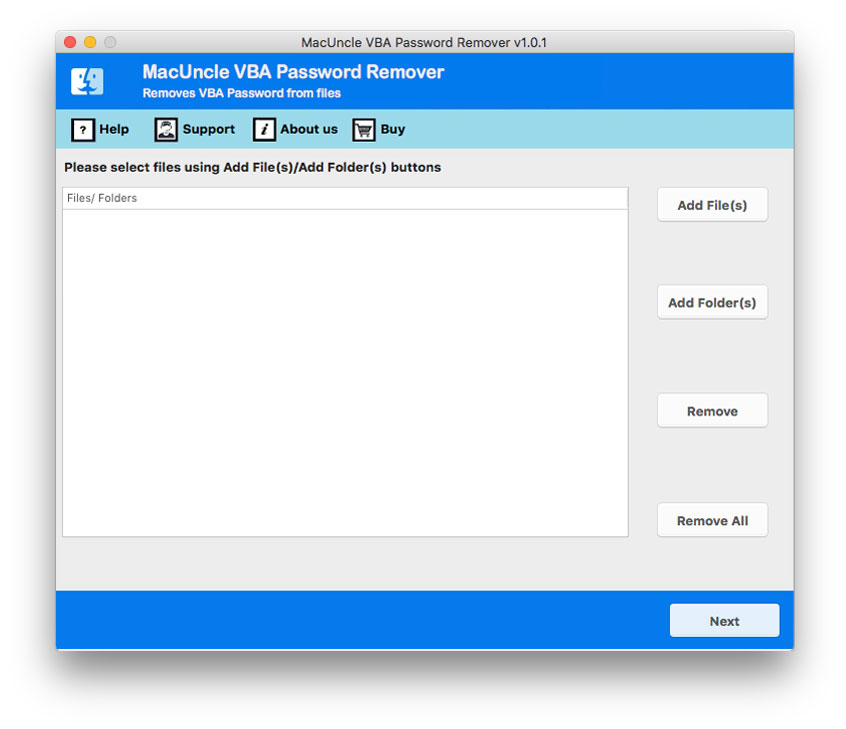 Use the tool to Remove password from VBA access