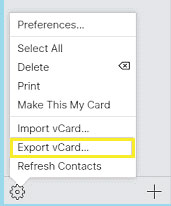 Export iCloud Contacts to VCF