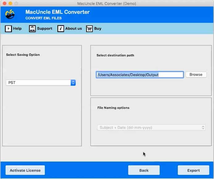 file naming & destination path