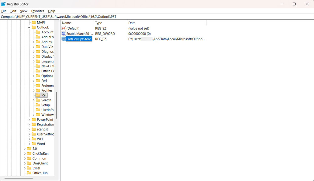 go to the pst location