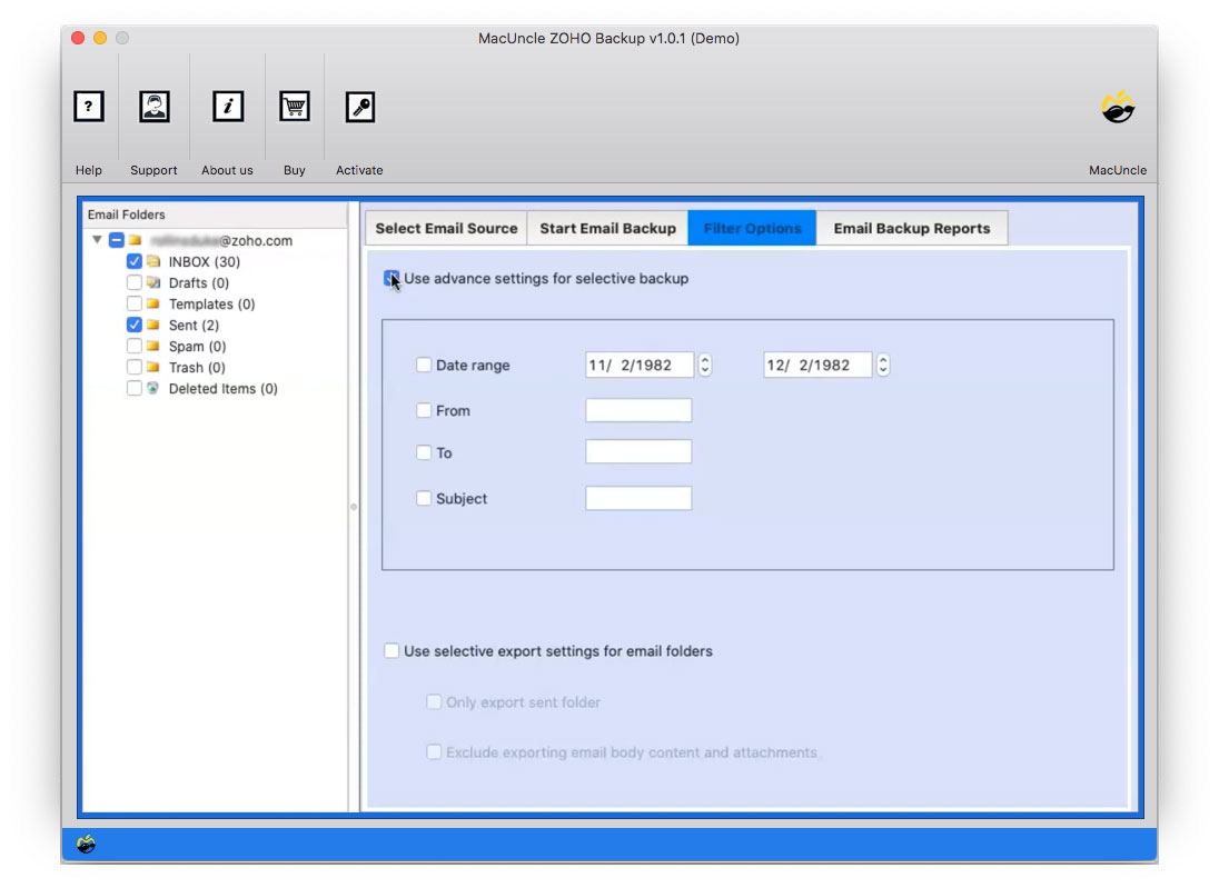 Filter option for Selective process